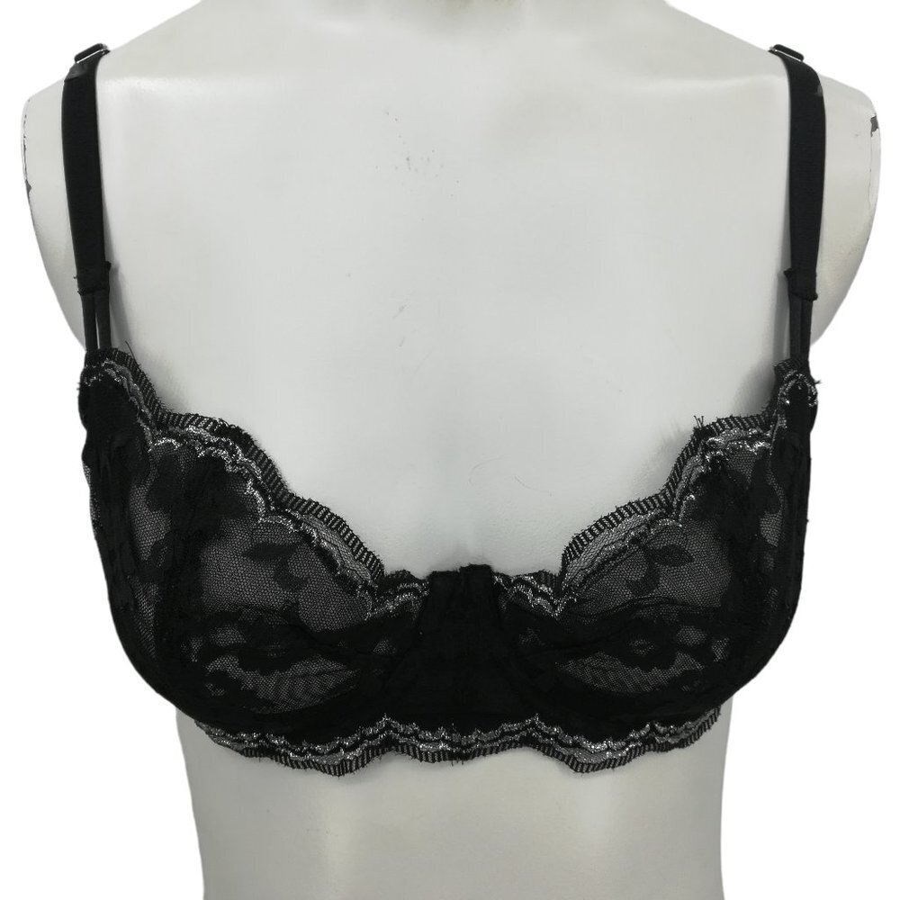 Victorias Secret Dream Angels Pushup Without Padding Black Lace Bra Size 34D
